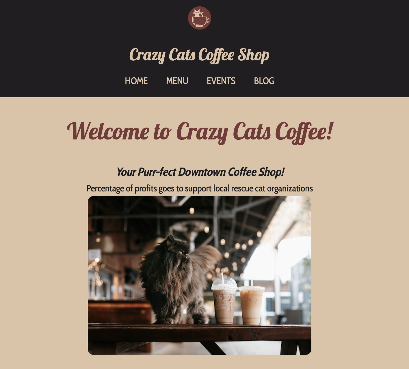 coffee shop website ADD MORE ALT TEXT! 
